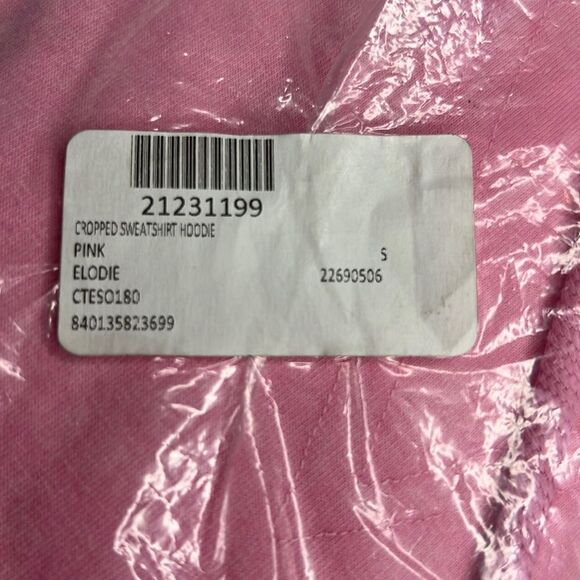 Elodie Women’s Pink Cropped Sweatshirt Hoodie Size Small - Picture 6 of 6